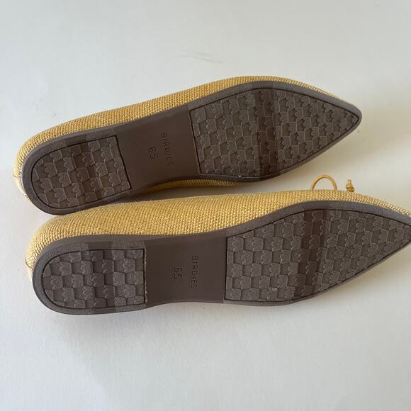 Birdies The Goldfinch Daffodil Raffia SZ 6.5 Pointed Toe Ballet Flat Yellow - Picture 5 of 8